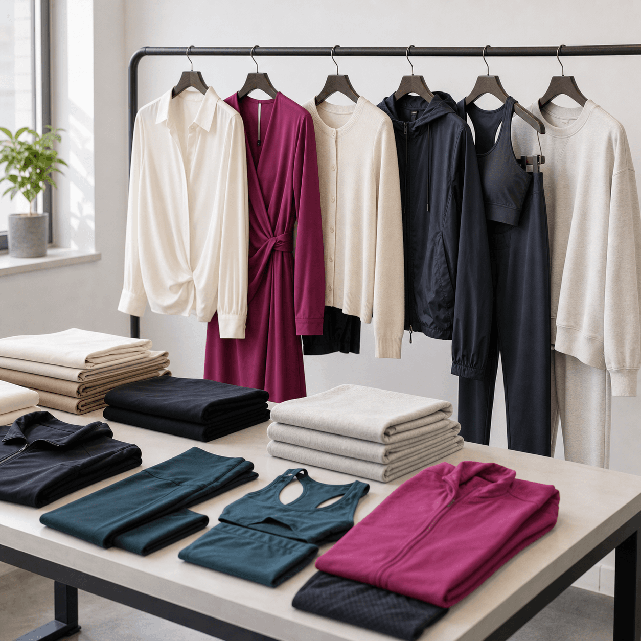 Activewear product selection and collection planning samples