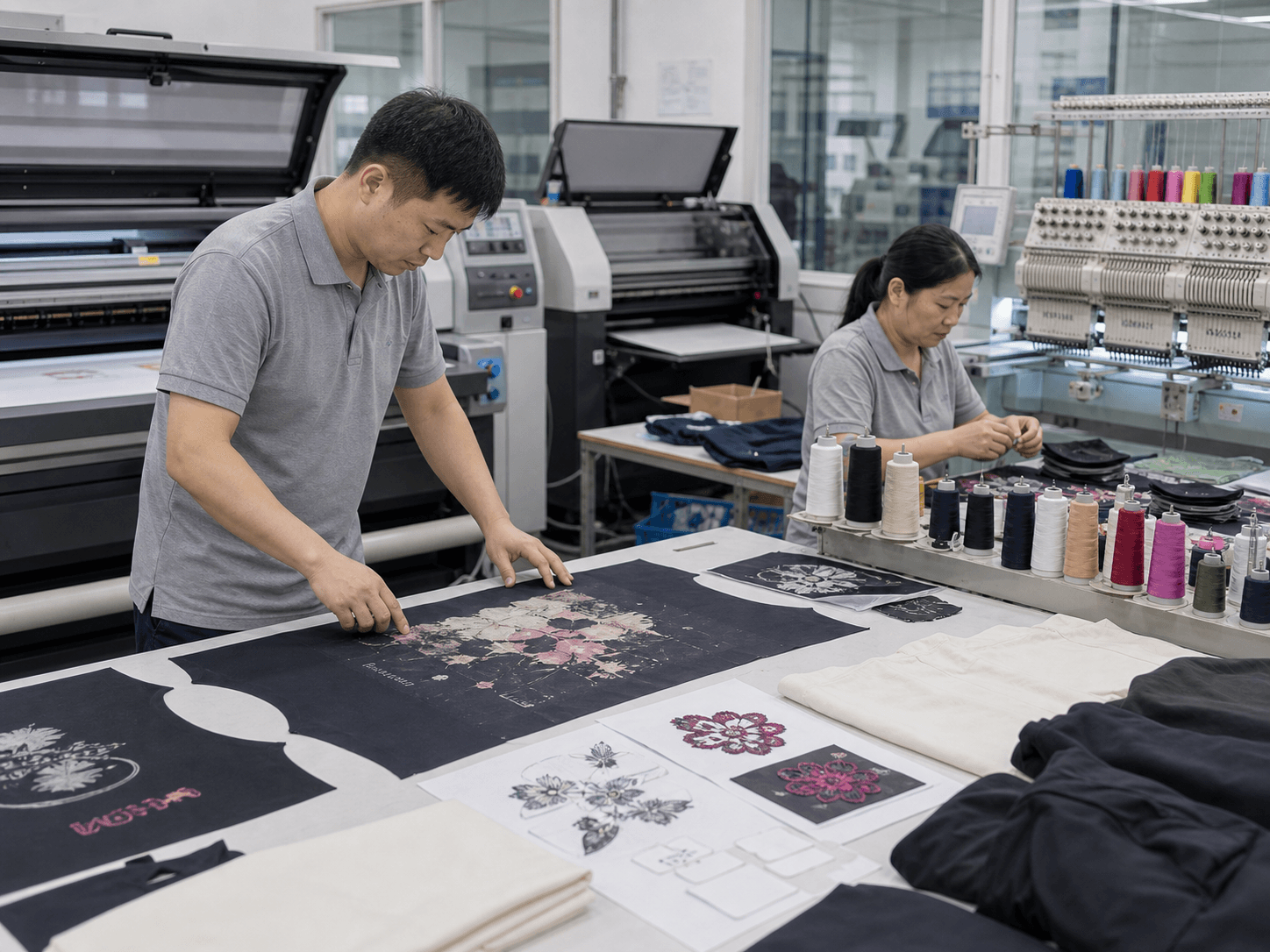 Garment printing activity in an inPACE factory workflow