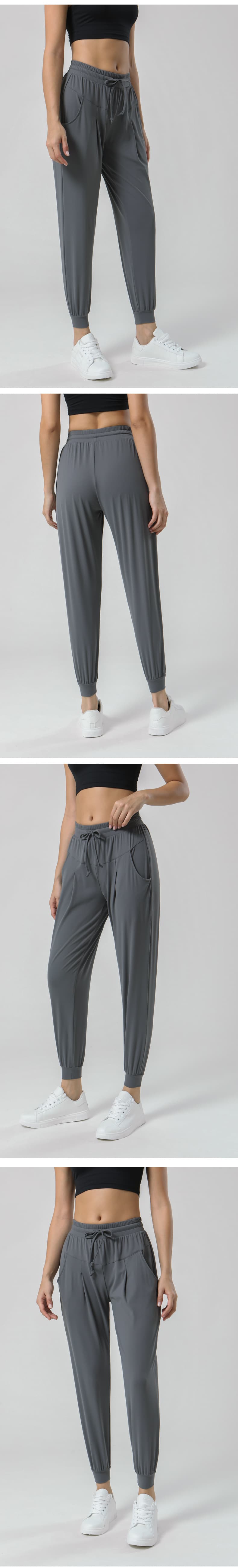 Green drawstring pocket activewear joggers front view for private-label gym wear development view 3