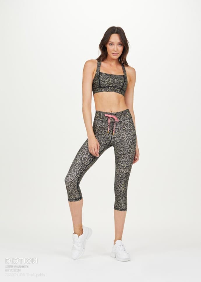 YA-17 Leopard Drawstring Capri Set
