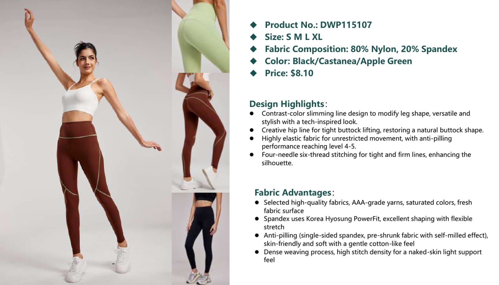 DWP115107 Trainings-Leggings mit Kontrastlinie — Source Image Catalog · 36