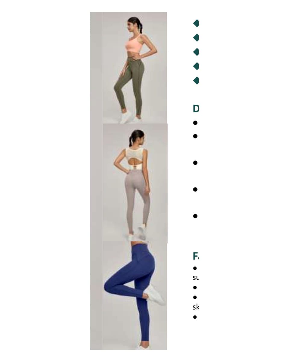 DWP115109 Legging sculpt con zip in vita — Specifiche di prodotto