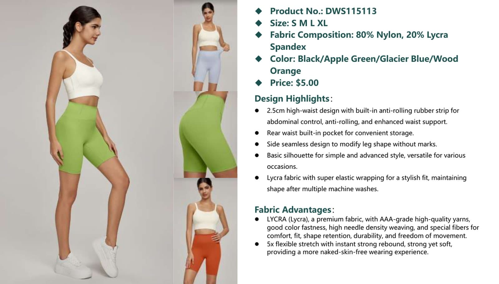 DWS115113 Basic-High-Waist-Lycra-Short — Source Image Catalog · 45
