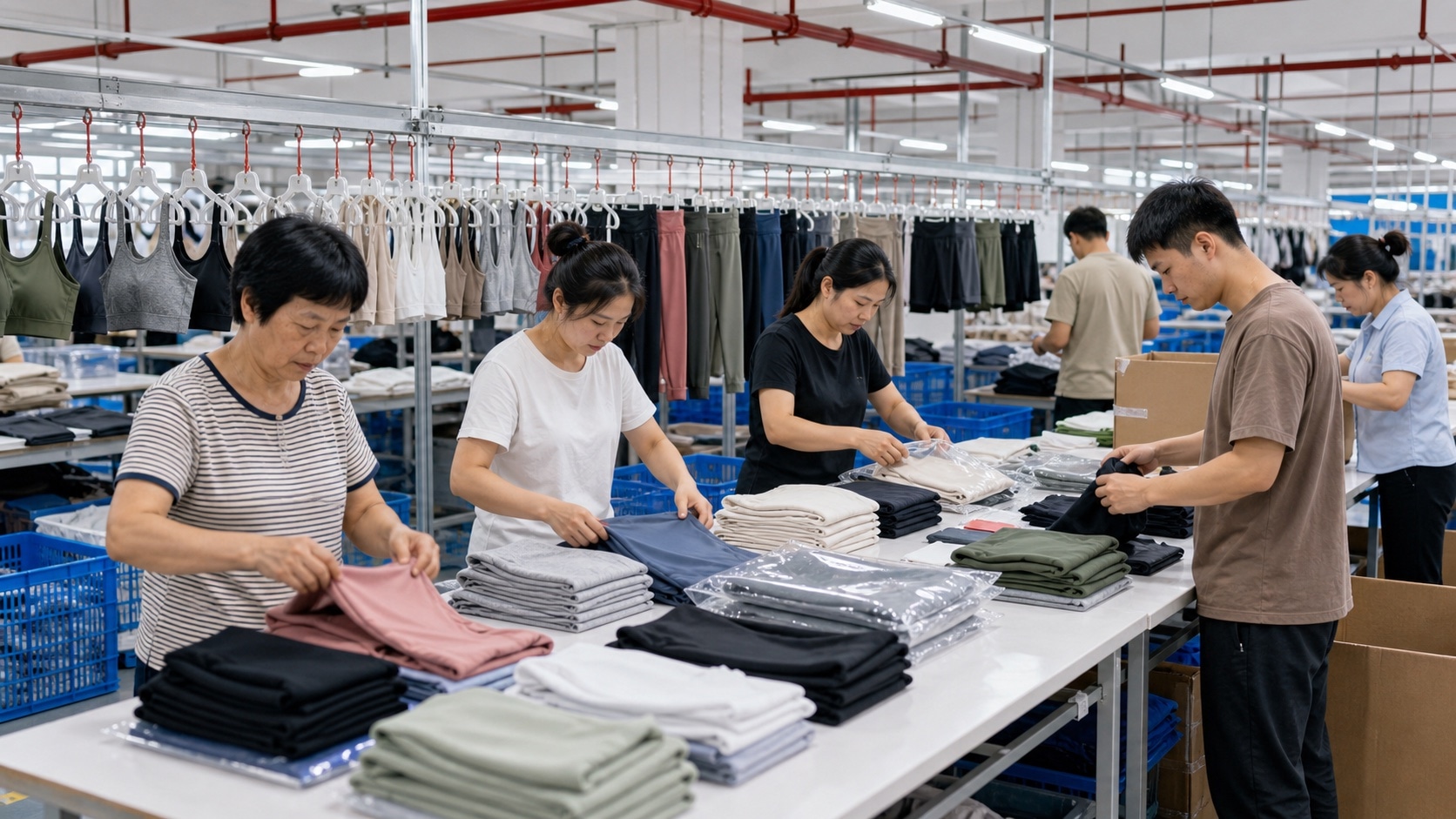 Activewear QC and packing preparation for export orders