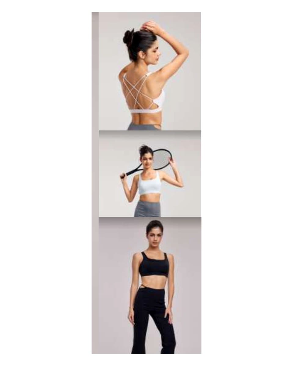 Private-label activewear logo and construction detail