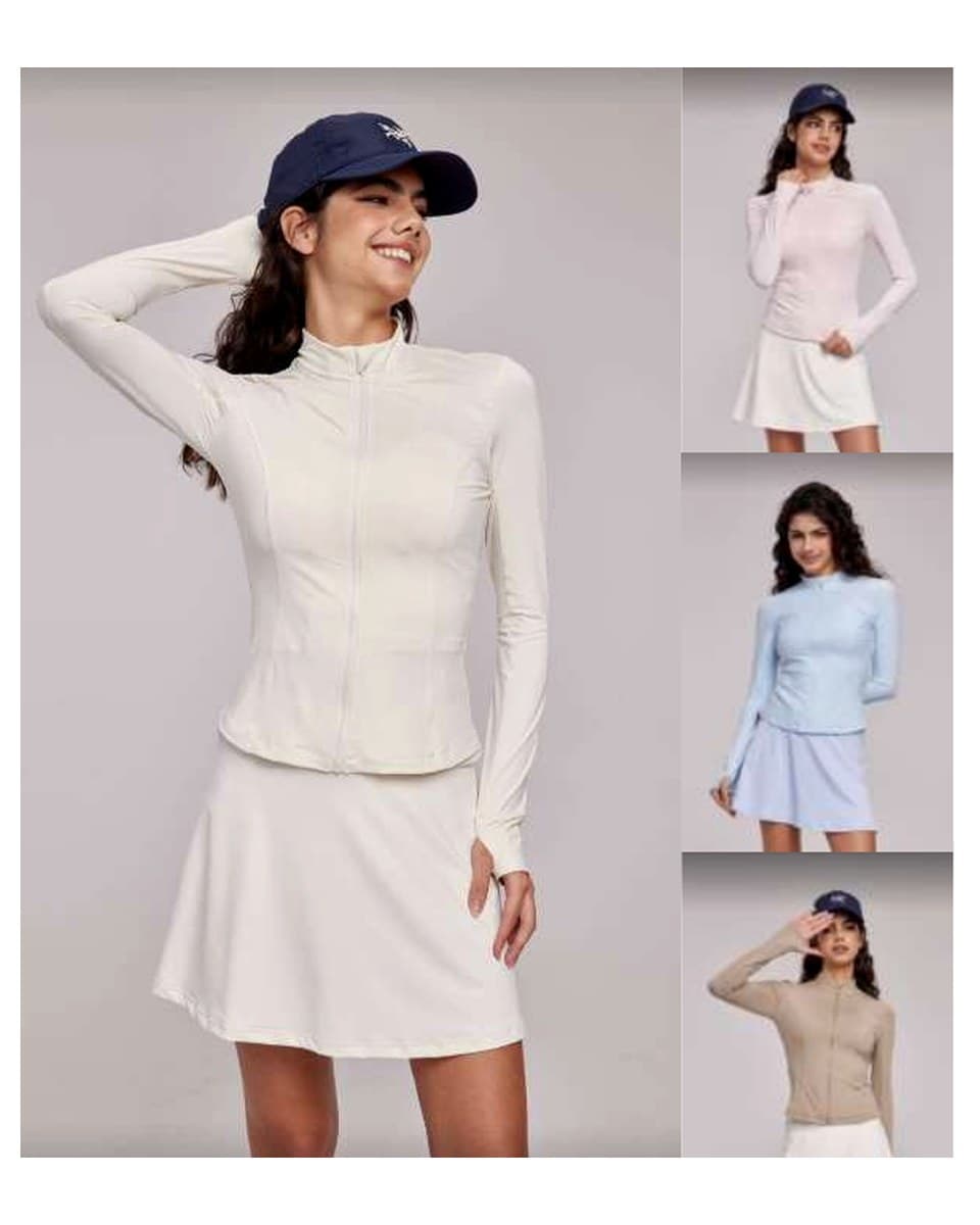 DWN115080 Cropped Stand-Collar Sun Jacket