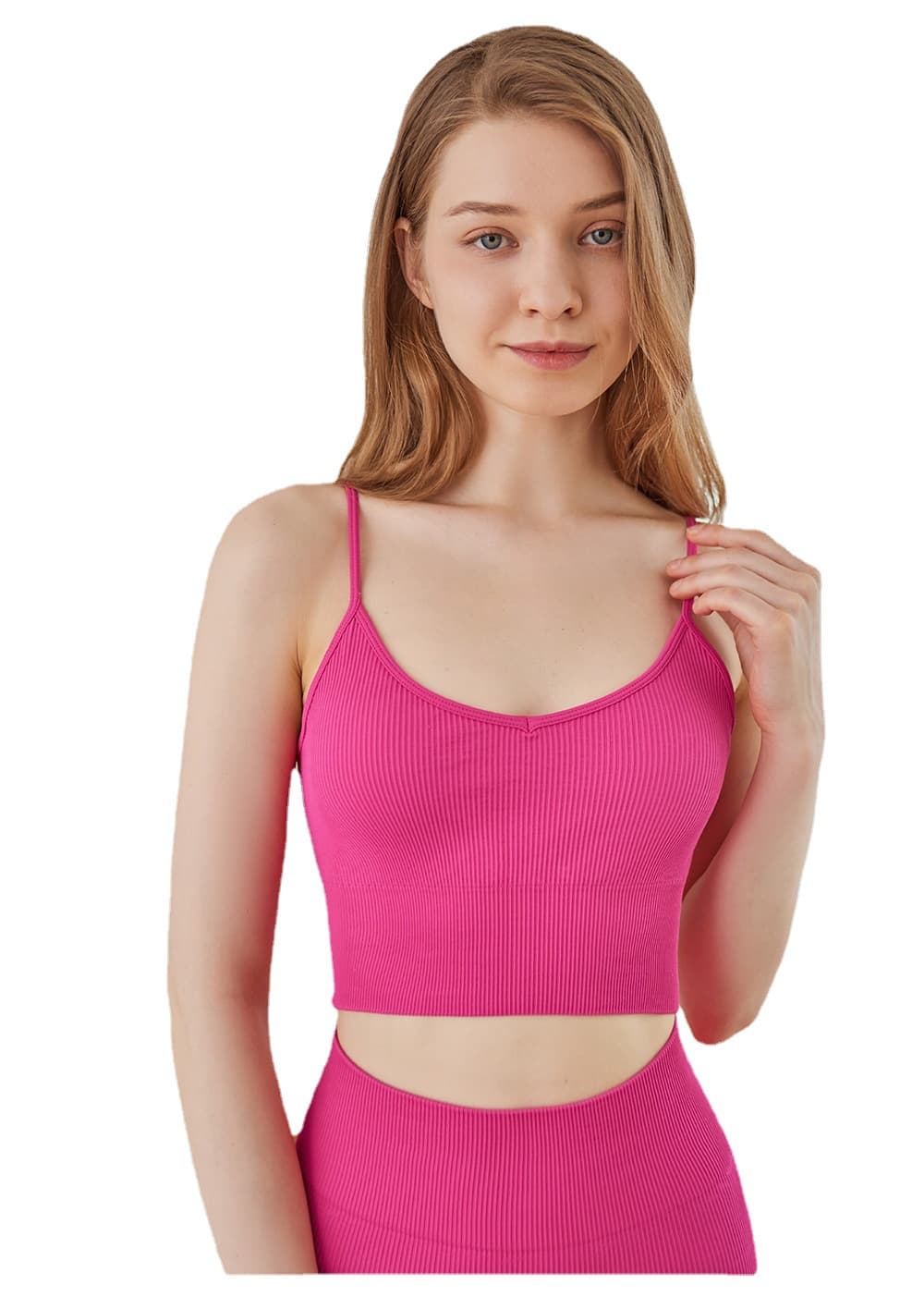 Ribbed workout set with a lace-back cropped top and matching fitted shorts view 5