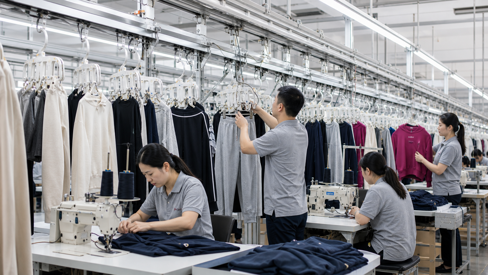 Factory review of a decorated garment and material references