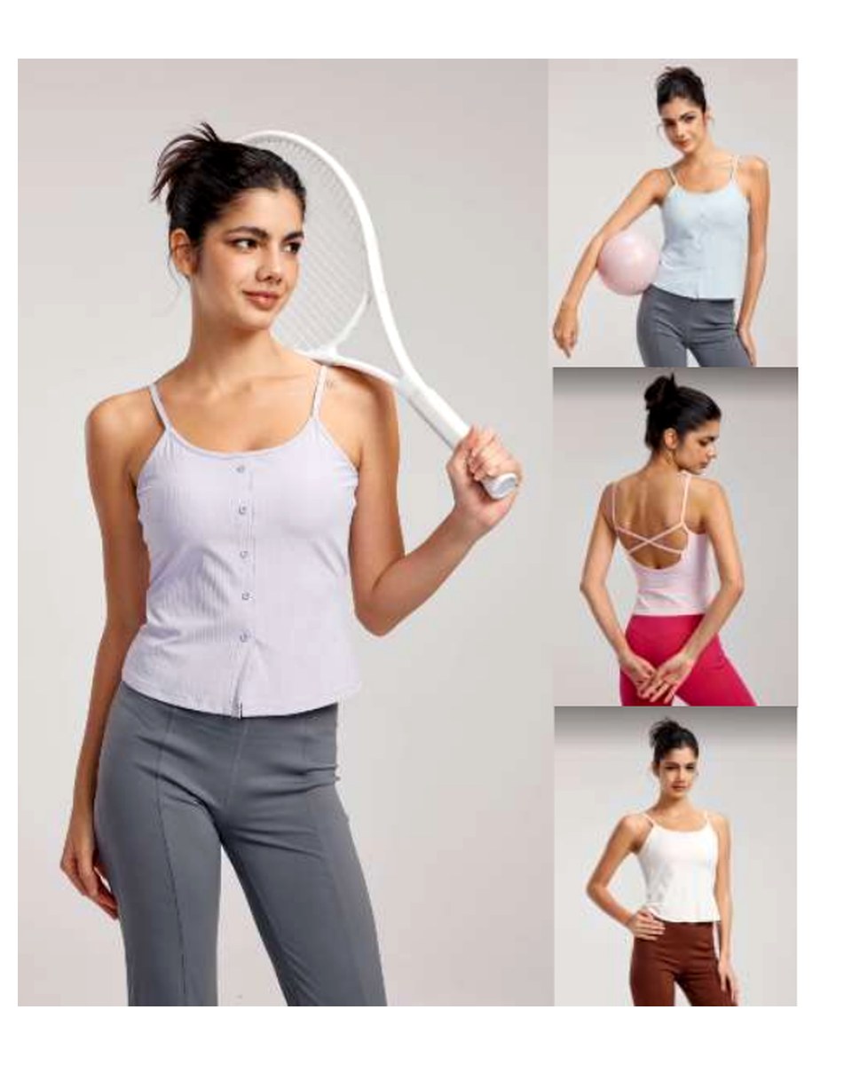 DWB115005 Ribbed Cross-Back Sports Bra