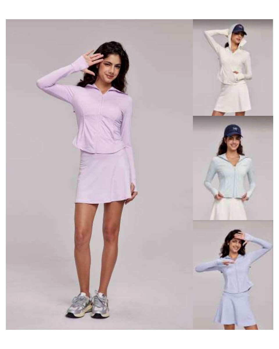 DWN115010 Hooded Sun Protection Yoga Jacket