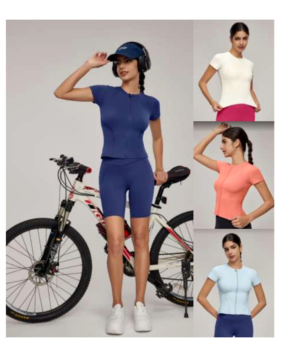 DWY115087 Stand-Collar Mesh Panel Active Top